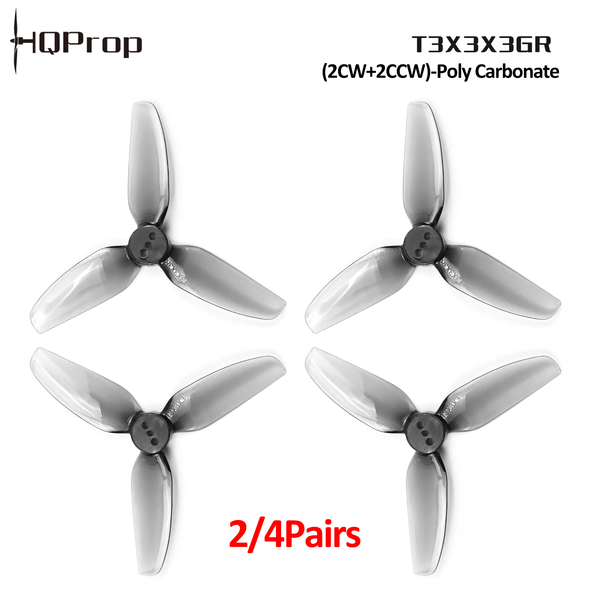 Fpv Drone Propeller - 2/4 пары высококачественных пропеллеров HQProp T3X3X3GR,